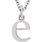 14K White Lowercase Initial e 16" Necklace Siddiqui Jewelers