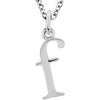 14K White Lowercase Initial f 16" Necklace Siddiqui Jewelers