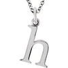 14K White Lowercase Initial h 16" Necklace Siddiqui Jewelers