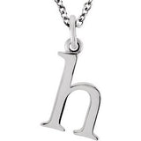 14K White Lowercase Initial h 16" Necklace Siddiqui Jewelers