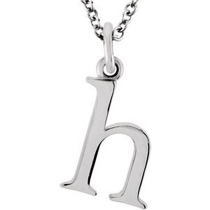14K White Lowercase Initial h 16" Necklace Siddiqui Jewelers