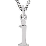 14K White Lowercase Initial i 16" Necklace Siddiqui Jewelers