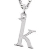 Sterling Silver Lowercase Initial k 16" Necklace Siddiqui Jewelers