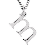 14K White Lowercase Initial m 16" Necklace Siddiqui Jewelers
