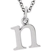 14K White Lowercase Initial n 16" Necklace Siddiqui Jewelers