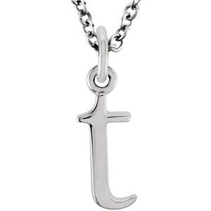 14K White Lowercase Initial t 16" Necklace Siddiqui Jewelers