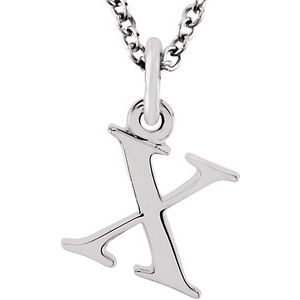 14K White Lowercase Initial x 16" Necklace Siddiqui Jewelers