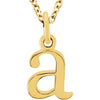 18K Yellow Gold-Plated Sterling Silver Lowercase Initial a 16" Necklace Siddiqui Jewelers