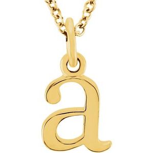 18K Yellow Gold-Plated Sterling Silver Lowercase Initial a 16" Necklace Siddiqui Jewelers