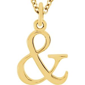 18K Yellow Gold-Plated Sterling Silver Ampersand 16" Necklace Siddiqui Jewelers