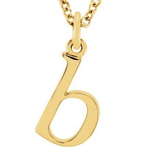 18K Yellow Gold-Plated Sterling Silver Lowercase Initial b 16" Necklace Siddiqui Jewelers