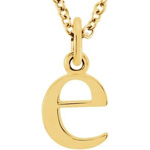 18K Yellow Gold-Plated Sterling Silver Lowercase Initial e 16" Necklace Siddiqui Jewelers