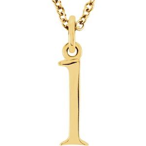 18K Yellow Gold-Plated Sterling Silver Lowercase Initial l 16" Necklace Siddiqui Jewelers