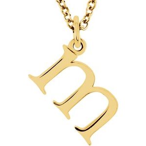 18K Yellow Gold-Plated Sterling Silver Lowercase Initial m 16" Necklace Siddiqui Jewelers