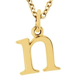 14K Yellow Lowercase Initial n 16" Necklace Siddiqui Jewelers