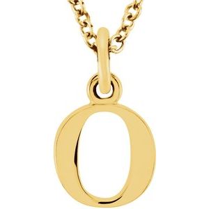 18K Yellow Gold-Plated Sterling Silver Lowercase Initial o 16" Necklace Siddiqui Jewelers