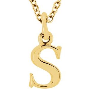 14K Yellow Lowercase Initial s 16" Necklace Siddiqui Jewelers