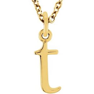 14K Yellow Lowercase Initial t 16" Necklace Siddiqui Jewelers