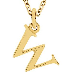 14K Yellow Lowercase Initial w 16" Necklace Siddiqui Jewelers