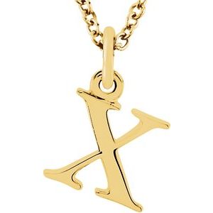 14K Yellow Lowercase Initial x 16" Necklace Siddiqui Jewelers