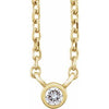 14K Yellow .03 CT Diamond Solitaire 16-18" Necklace Siddiqui Jewelers