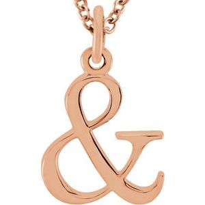 18K Rose Gold-Plated Sterling Silver Ampersand 16" Necklace
 Siddiqui Jewelers