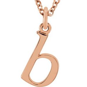 18K Rose Gold-Plated Sterling Silver Lowercase Initial b 16" Necklace Siddiqui Jewelers