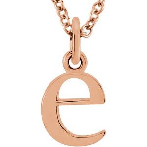 14K Rose Lowercase Initial e 16" Necklace Siddiqui Jewelers