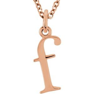 14K Rose Lowercase Initial f 16" Necklace Siddiqui Jewelers