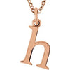 14K Rose Lowercase Initial h 16" Necklace Siddiqui Jewelers