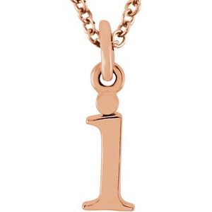 14K Rose Lowercase Initial i 16" Necklace Siddiqui Jewelers