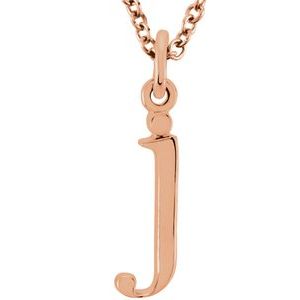 14K Rose Lowercase Initial j 16" Necklace Siddiqui Jewelers