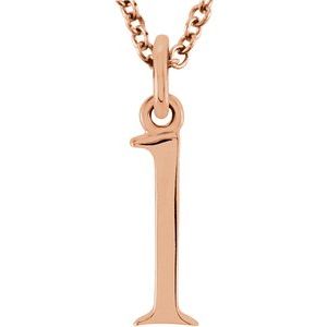 14K Rose Lowercase Initial l 16" Necklace Siddiqui Jewelers
