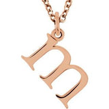 18K Rose Gold-Plated Sterling Silver Lowercase Initial m 16" Necklace Siddiqui Jewelers