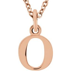 14K Rose Lowercase Initial o 16" Necklace Siddiqui Jewelers