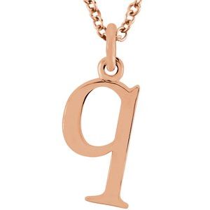 18K Rose Gold-Plated Sterling Silver Lowercase Initial q 16" Necklace Siddiqui Jewelers