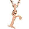 18K Rose Gold-Plated Sterling Silver Lowercase Initial r 16" Necklace Siddiqui Jewelers