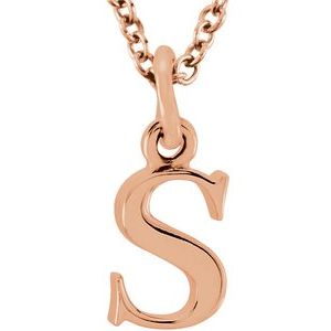18K Rose Gold-Plated Sterling Silver Lowercase Initial s 16" Necklace Siddiqui Jewelers