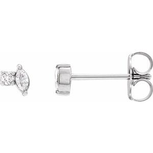 14K White .08 CTW Natural Diamond Earrings Siddiqui Jewelers