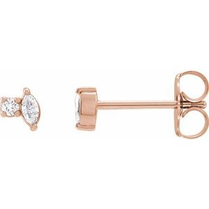 14K Rose .08 CTW Natural Diamond Earrings Siddiqui Jewelers