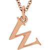 18K Rose Gold-Plated Sterling Silver Lowercase Initial w 16" Necklace Siddiqui Jewelers