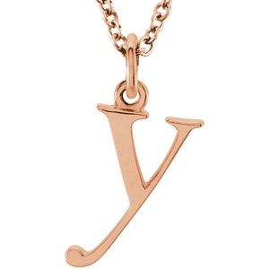 18K Rose Gold-Plated Sterling Silver Lowercase Initial y 16" Necklace Siddiqui Jewelers