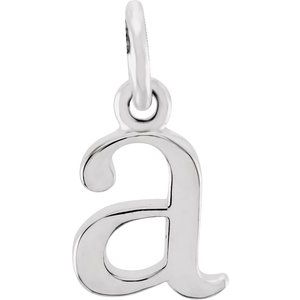 Sterling Silver Lowercase Initial a 16" Necklace Siddiqui Jewelers