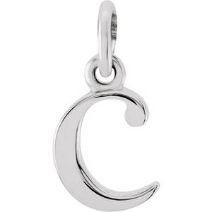 Sterling Silver Lowercase Initial C Pendant Siddiqui Jewelers