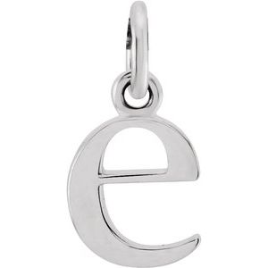Sterling Silver Lowercase Initial e Pendant - Siddiqui Jewelers