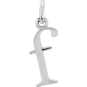 Sterling Silver Lowercase Initial F Pendant Siddiqui Jewelers