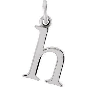 Sterling Silver Lowercase Initial h 16" Necklace Siddiqui Jewelers
