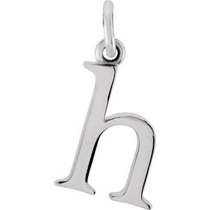 14K White Lowercase Initial H Pendant Siddiqui Jewelers