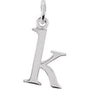 14K White Lowercase Initial K Pendant Siddiqui Jewelers