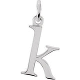 14K White Lowercase Initial K Pendant Siddiqui Jewelers